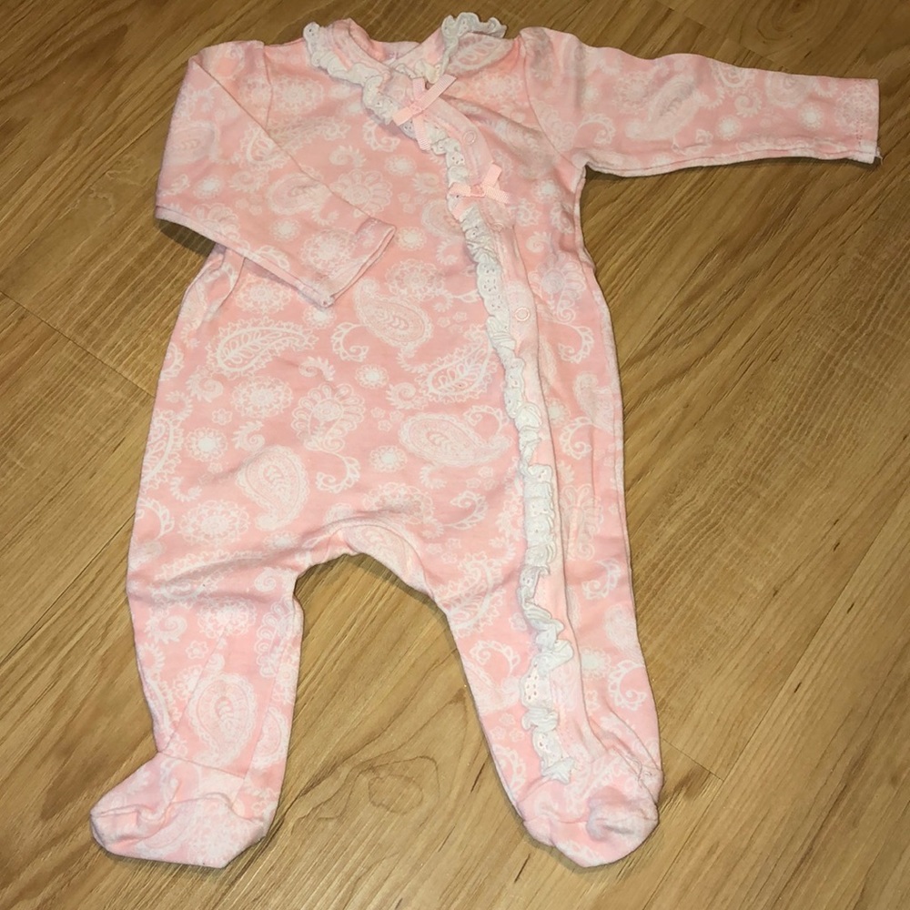 Laura Ashley Girl’s footed pajama 3-6 months